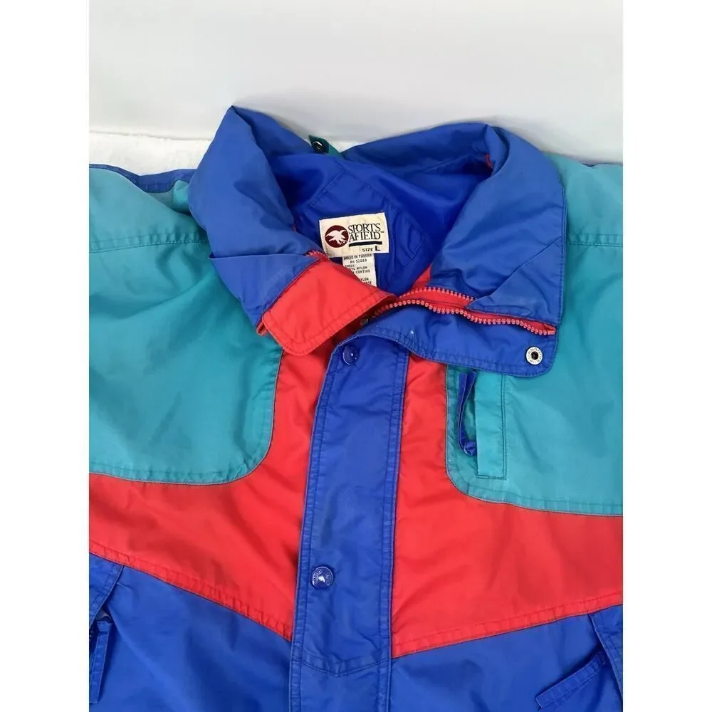 Vintage 80s Sports Afield Colorblock Jacket Size L